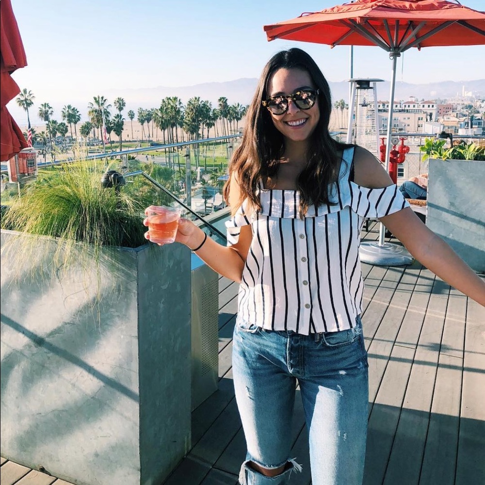 Off the Shoulder Stripe Top